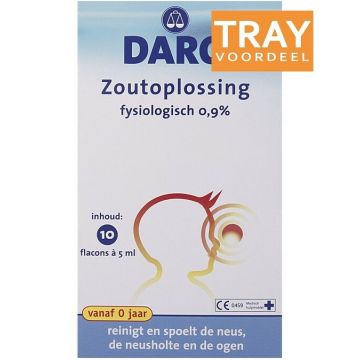 DARO ZOUTOPLOSSING FYSIOLOGISCH 0,9 TRAY 6 X 10 X 5 ML
