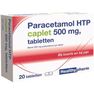 HEALTHYPHARM PARACETAMOL CAPLET 500 MG TABLETTEN DOOSJE 20 STUKS