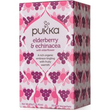 PUKKA ELDERBERRY & ECHINACEA THEE DOOSJE 20 ZAKJES