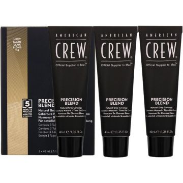 AMERICAN CREW PRECISION BLEND LIGHT 7-8 NATURAL GREY COVERAGE SET 3 X 40 ML