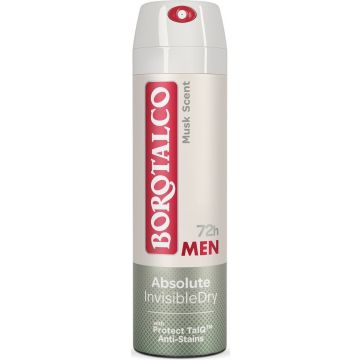 BOROTALCO INVISIBLE MUSK SCENT MEN DRY DEODORANT SPRAY SPUITBUS 150 ML