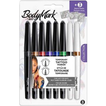 BIC BODYMARK (BIC) BODYMARK + FINE COLLECTION TEMPORARY TATTOO MARKER SET 1 STUK