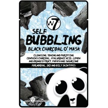W7 SELF BUBBLING BLACK CHARCOAL 02 MASK GEZICHTSMASKER ZAKJE 1 STUK