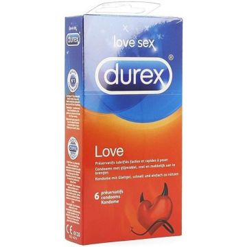 DUREX LOVE CONDOOMS DOOSJE 6 STUKS
