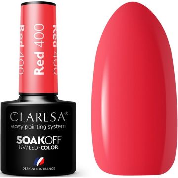 CLARESA COLOR SOAK OFF RED 400 UV/LED GELLAK 5 GRAM