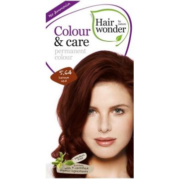 HAIR WONDER COLOUR & CARE PERMANENT COLOUR (HAIR WONDER) COLOUR & CARE PERMANENT COLOUR 5.64 HENNA RED HAARVERF PAK 100 ML