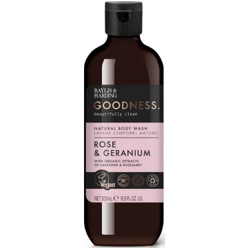 BAYLIS & HARDING GOODNESS ROSE & GERANIUM BODY WASH DOUCHEGEL 500 ML