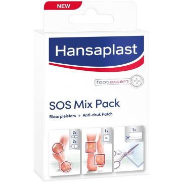 HANSAPLAST FOOT EXPERT (HANSAPLAST) FOOT EXPERT SOS MIX PACK BLAARPLEISTERS + ANTI-DRUK PATCH 6 STUKS