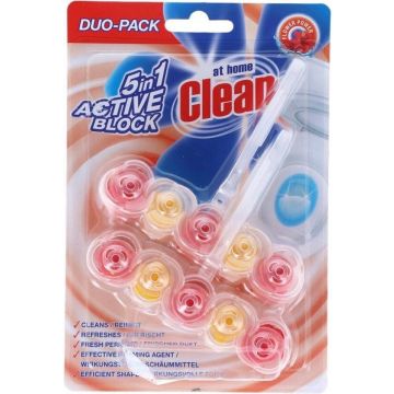 AT HOME CLEAN FLOWER POWER 5 IN 1 TOILETBLOK 2 STUKS