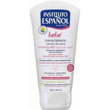 INSTITUTO ESPANOL BEBE SOOTHING RELIEF DIAPER RASH CREAM BABY LUIERCREME TUBE 150 ML