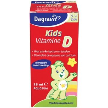 DAGRAVIT 0-4 JAAR KIDS VITAMINE D AQUOSUM VOEDINGSSUPPLEMENT FLACON 25 ML