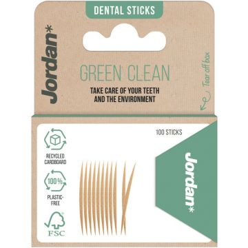 JORDAN GREEN CLEAN (JORDAN) GREEN CLEAN DENTAL STICKS TANDENSTOKERS 100 STUKS