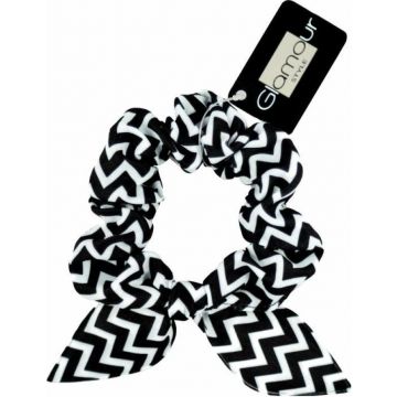 GLAMOUR ZWART/WIT HAARWRAP 1 STUK