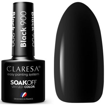 CLARESA COLOR SOAK OFF BLACK 900 UV/LED GELLAK POTJE 5 GRAM