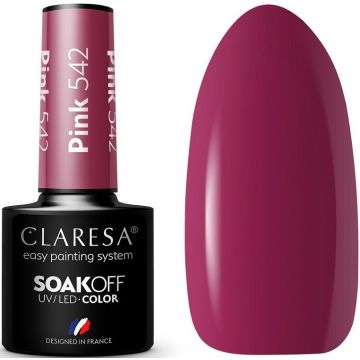 CLARESA COLOR SOAK OFF PINK 542 UV/LED GELLAK 5 GRAM