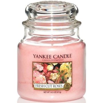 YANKEE CANDLE FRESH CUT ROSES GEURKAARS POT 411 GRAM