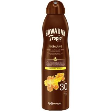 HAWAIIAN TROPIC PROTECTIVE SPF 30 DRY OIL ZONNEBRAND SPRAY SPUITBUS 180 ML