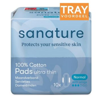 SANATURE NORMAAL MET VLEUGELS MAANDVERBAND TRAY 6 X 10 STUKS