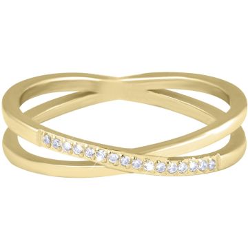 TROLI 60 MM GOLD-PLATED DUBBELE RING MET ZIRKONIA'S 1 STUK