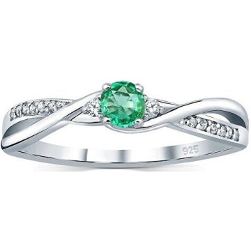 SILVEGO JJJR1100ER - 59 MM - ZILVEREN RING MET GROENE/TRANSPARANTE ZIRKONIA'S 1 STUK