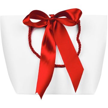 TROLI WITTE CADEAUTAS MET RODE STRIK 1 STUK