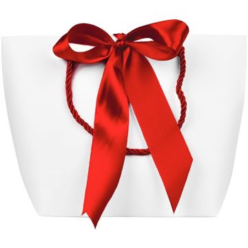 TROLI WITTE CADEAUTAS MET RODE STRIK 1 STUK