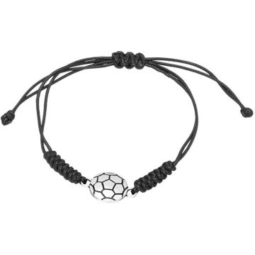 TROLI ZWARTE KOORD ARMBAND MET VOETBAL BEDELTJE 1 STUK