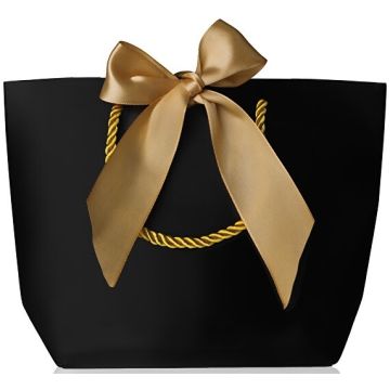 TROLI ZWARTE CADEAUTAS MET GOUDEN STRIK 1 STUK