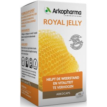 ARKOPHARMA ARKOCAPS ROYAL JELLY HELPT DE WEERSTAND EN VITALITEIT TE VERHOGEN CAPSULES 45 STUKS