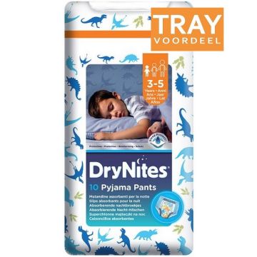 HUGGIES DRY NITES PYJAMA PANTS 3-5 JAAR (JONGENS) TRAY 3 X 10 STUKS