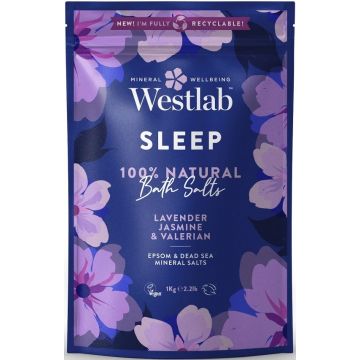 WESTLAB SLEEP LAVENDER JASMINE & VALERIAN BATH SALTS BADZOUT ZAK 1000 GRAM