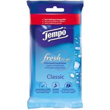TEMPO CLASSIC FRESH TO GO VERFRISSINGSDOEKJES PAK 10 STUKS