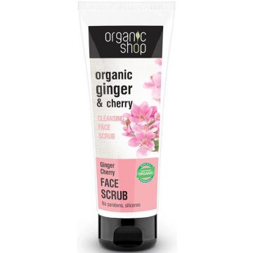 ORGANIC SHOP ORGANIC GINGER &amp; CHERRY FACE SCRUB TUBE 75 ML