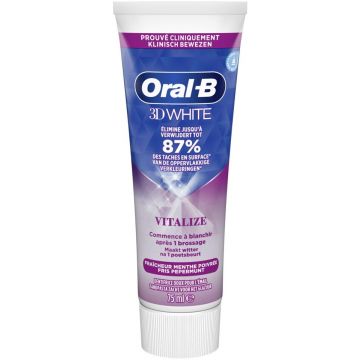 ORAL-B 3D WHITE (ORAL-B) 3D WHITE VITALIZE TANDPASTA TUBE 75 ML