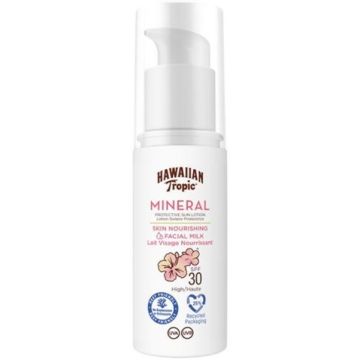 HAWAIIAN TROPIC MINERAL SPF 30 SKIN NOURISHING FACIAL MILK ZONNEBRANDCREME POMP 50 ML