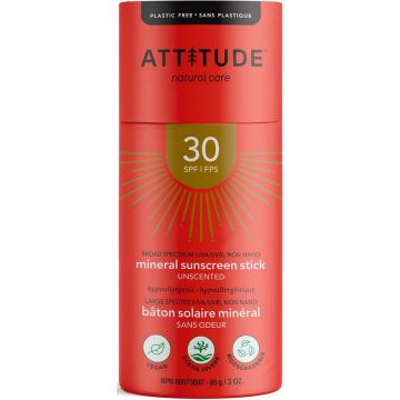 ATTITUDE UNSCENTED SPF 30 MINERAL SUNSCREEN STICK ZONNEBRAND STICK 85 GRAM