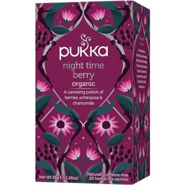 PUKKA NIGHT TIME BERRY ECHINACEA, BERRIES & CHAMOMILE THEE DOOSJE 20 ZAKJES