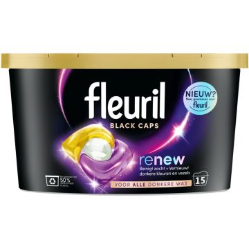 FLEURIL RENEW BLACK CAPS WASMIDDEL CAPSULES 15 STUKS