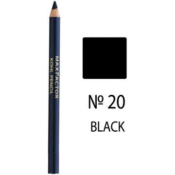 MAX FACTOR KOHL PENCIL (MAX FACTOR) KOHL PENCIL 20 BLACK EYELINER OOGPOTLOOD 4 GRAM