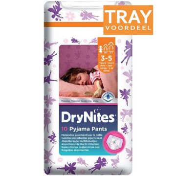 HUGGIES DRY NITES PYJAMA PANTS 3-5 JAAR (MEISJES) TRAY 3 X 10 STUKS