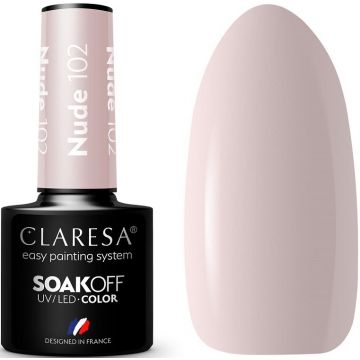 CLARESA COLOR SOAK OFF NUDE 102 UV/LED GELLAK POTJE 5 GRAM
