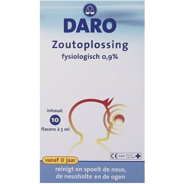 DARO ZOUTOPLOSSING FYSIOLOGISCH 0,9 ZAKJES 10 X 5 ML