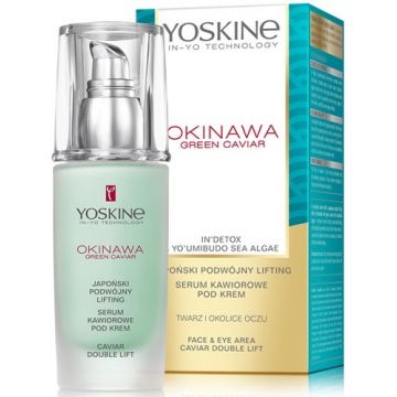 YOSKINE OKINAWA GREEN CAVIAR DOUBLE LIFT SERUM GEZICHTSSERUM POMP 30 ML