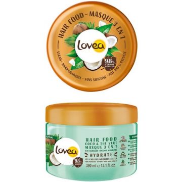 LOVEA COCONUT &amp; GREEN TEA (LOVEA) COCONUT &amp; GREEN TEA 3 IN 1 HAARMASKER POT 390 ML