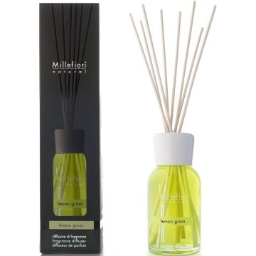 MILLEFIORI NATURAL LEMON GRASS FRAGRANCE DIFFUSER GEURSTOKJES 100 ML