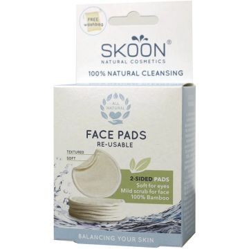 SKOON RE-USABLE 2-SIDED FACE PADS 7 STUKS