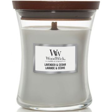 WOODWICK LAVENDER & CEDAR GEURKAARS POT 275 GRAM