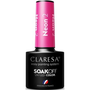 CLARESA COLOR SOAK OFF NEON 02 UV/LED GELLAK POTJE 5 GRAM