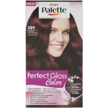 POLY PALETTE PERFECT GLOSS COLOR (POLY PALETTE) 389 DONKER ROBIJNROOD PERFECT GLOSS COLOR HAARVERF PAK 1 STUK