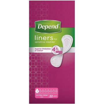 DEPEND LINERS ULTRA MINI INLEGKRUISJES DOOSJE 22 STUKS